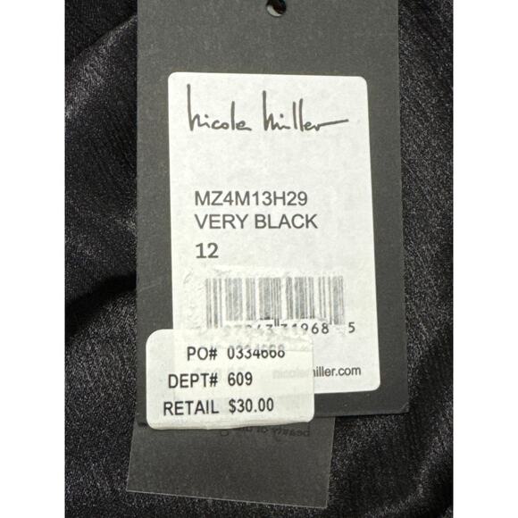 Nicole Miller "Very Black" Size 12 Skirt Knot Waist With High Low Hem - Picture 3 of 6